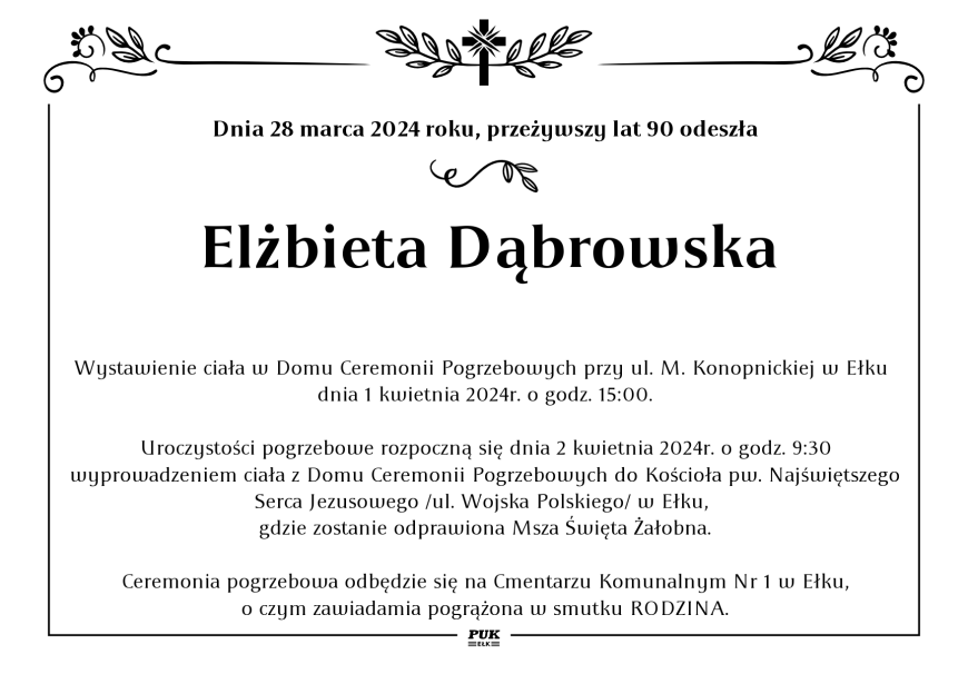 Elżbieta Dąbrowska - nekrolog